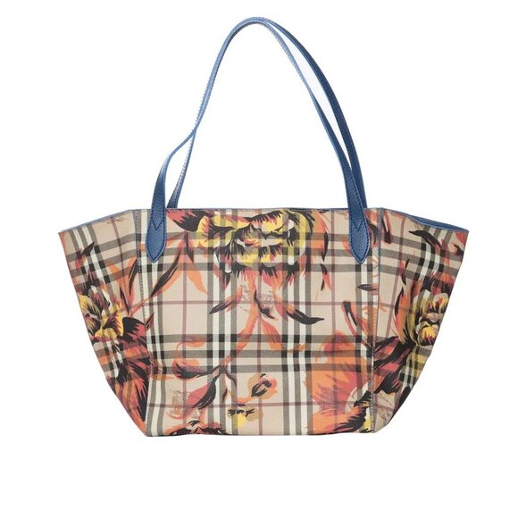 SOLD! Burberry Haymarket Check Floral Print Canterbury Tote - Picture 3 of 11